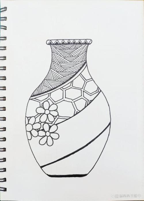 一幅简单易上手的花瓶线描画就画好了,喜欢的朋友一起来试试吧