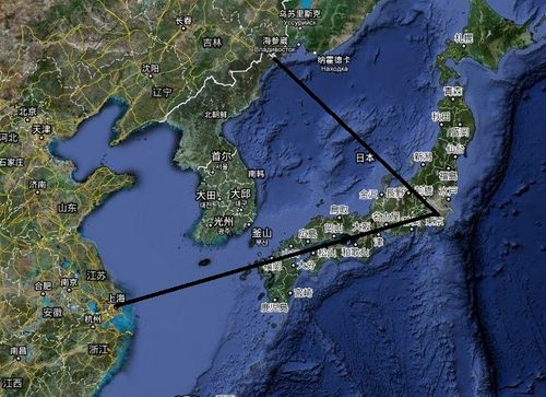 日本东京离中国哪个城市最近?