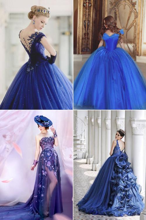 八种不同层次的蓝色婚纱