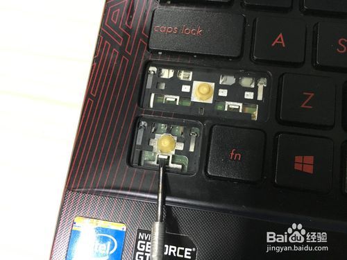 华硕笔记本键盘按键,键帽拆下后装回的方法步骤