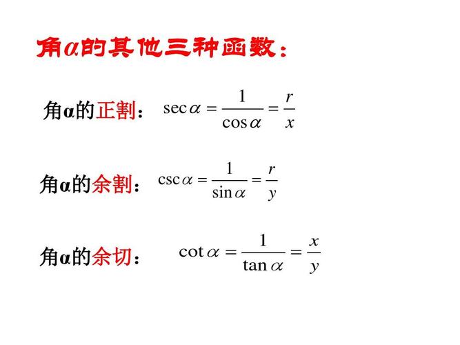 (新人教b版必修4)ppt 角α的其他三种函数: 1 r   角α的正割: sec