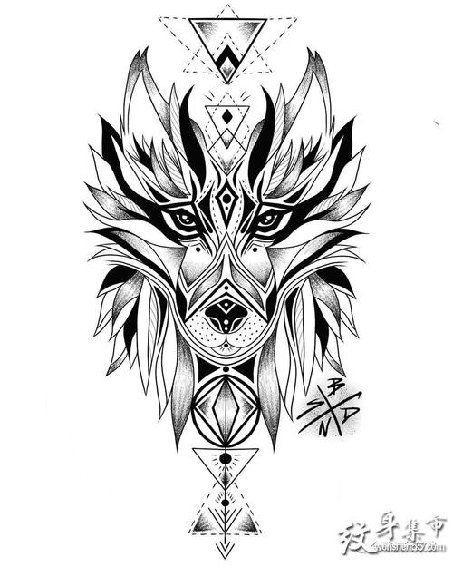 狼纹身狼纹身手稿狼纹身手稿图案