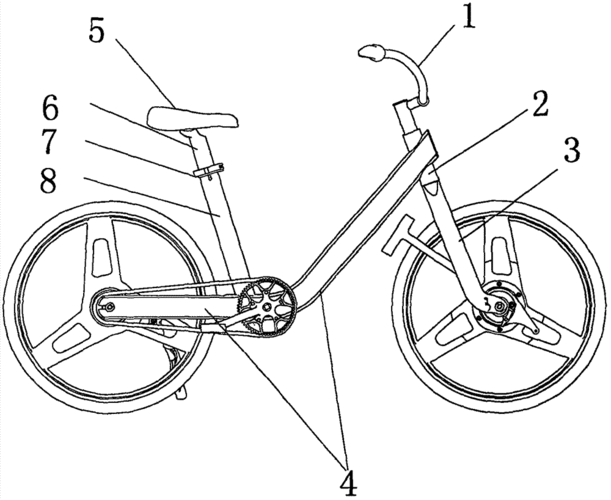 cn206664801u_具有一体成型车架结构的自行车有效