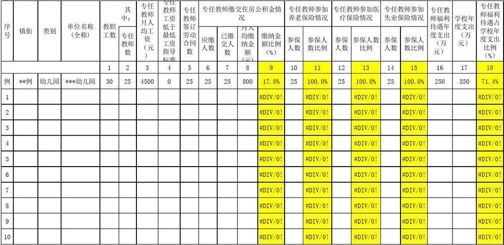 民办中小学(幼儿园)教师工资收入水平年报表(2019年)