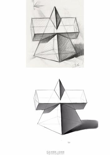 xxxrh15183组合几何体素描速写美术绘画入门练习