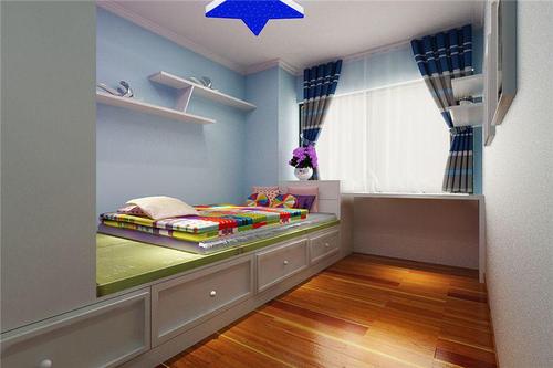 现代简约三居室儿童房榻榻米装修效果图