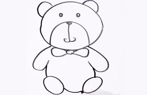 好玩的泰迪熊毛绒玩具简笔画步骤教程玩具熊简笔画画法动物简笔画大全