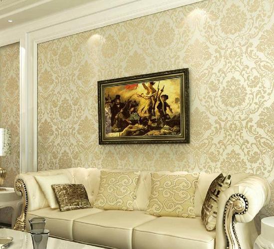 厂家直销 欧式大马士革壁纸 3d立体超厚浮雕墙纸客厅卧室背景壁纸