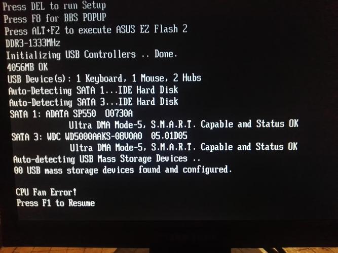 电脑开机显示cpu fan error press f1 to resume 按f1使用1个多月后开