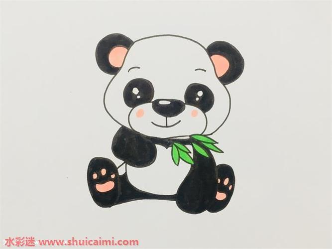 熊猫吃竹子怎么画熊猫吃竹子简笔画简单好看带颜色