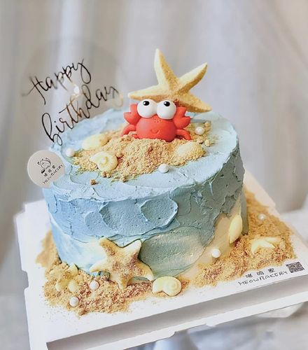 软陶巨蟹座生日蛋糕装饰摆件网红巨蟹座星座男孩女孩软陶螃蟹摆件