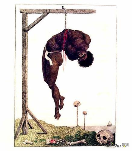 被肋骨活活挂在绞刑架上的黑人威廉布莱克williamblake高清作品欣赏
