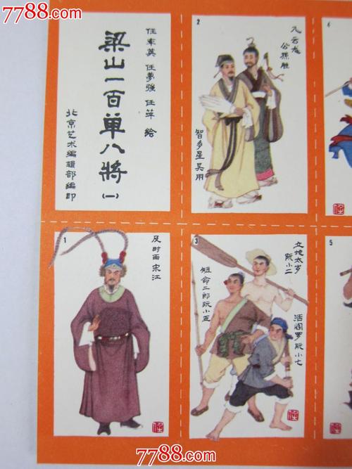 老卡片·1981年北京艺术梁山一百单八将卡片一套