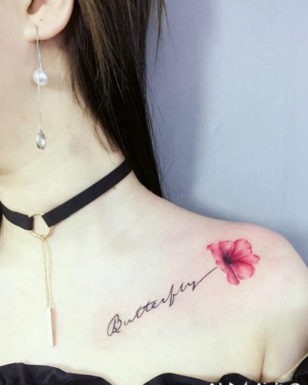 个性女简单英文女生后背简单有个性的潮流英文纹身图案tag标签:唯美