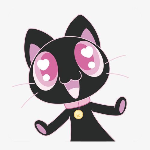 矢量卡通可爱黑色猫咪