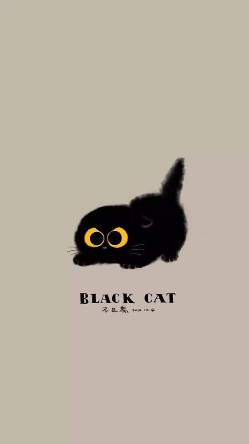 卡通小黑猫