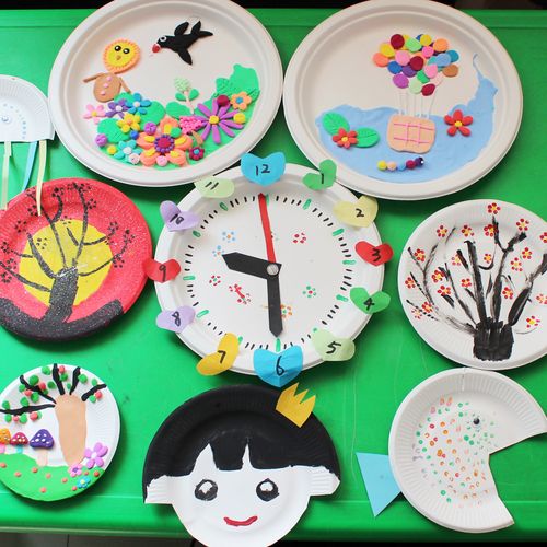 一次性白色纸盘蛋糕盘 幼儿园儿童手工diy空白纸盘盘子美术绘画画