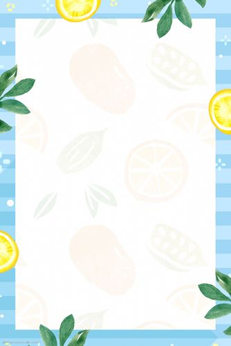 小清新柠檬水果边框纹理海报