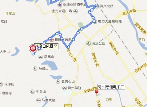 离滁州康佳电子厂最近的11路公交站在哪里