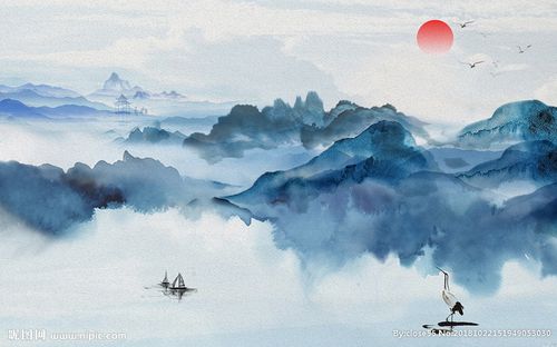 中式中国风山水水墨背景墙图片
