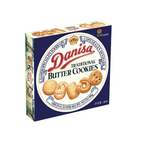 皇冠丹麦曲奇饼干原味葡萄味巧克力味90g36印度尼西亚进口