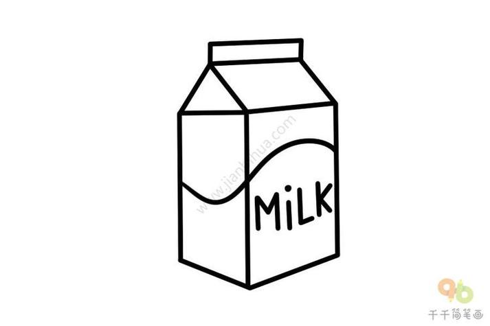 画牛奶的简笔画大图