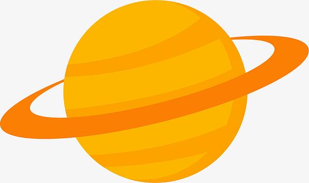 橙色简约星环星球