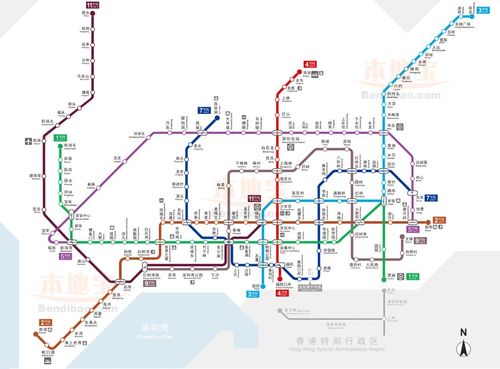 深圳地铁4号线线路图(明细站点)