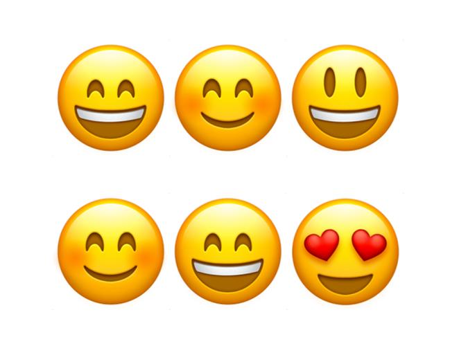 会根据不同笑的程度来设计不同的emoji表情,比如说害羞笑,轻微微笑