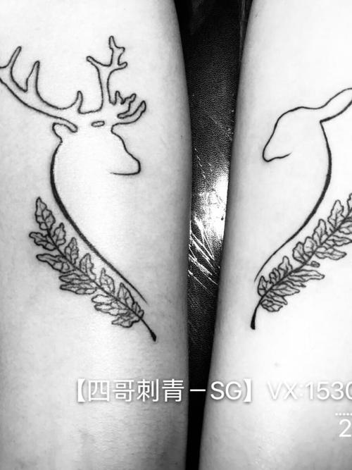 情侣_纹身图案手稿图片_谢享青的纹身作品集