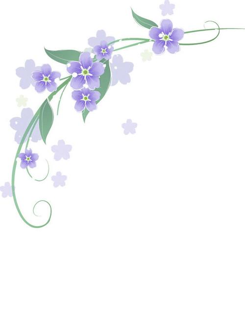 清新花边花纹素材紫色