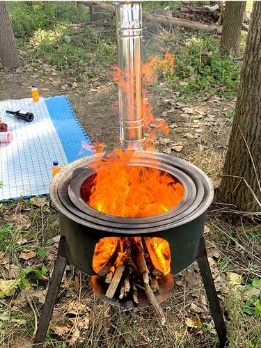 日式柴火炉自驾游做饭神器烤火家用室外户外烧柴的小炉子简易烧火