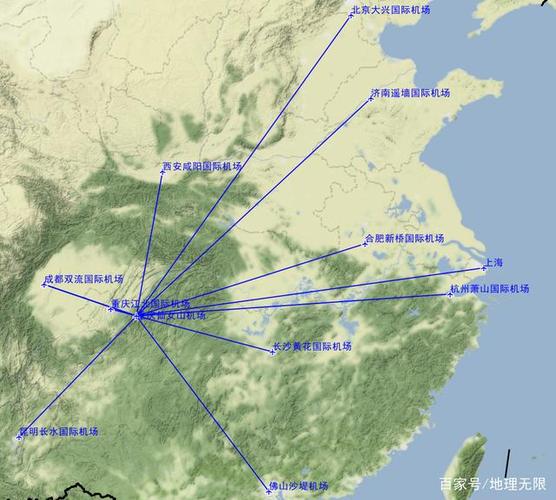 重庆仙女山机场预计航线地图