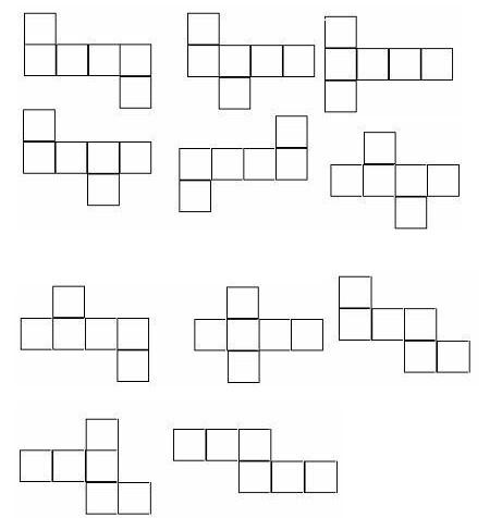 正方体平面展开图的十一种画法