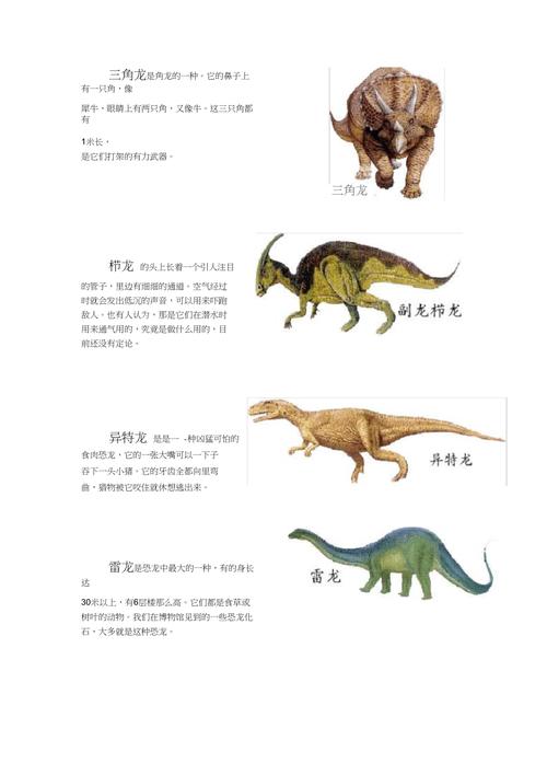 恐龙的及图片