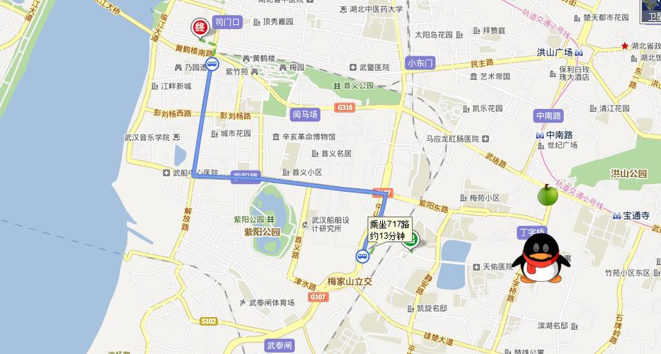 求武昌火车站到户部巷黄鹤楼再到汉口江滩路线!