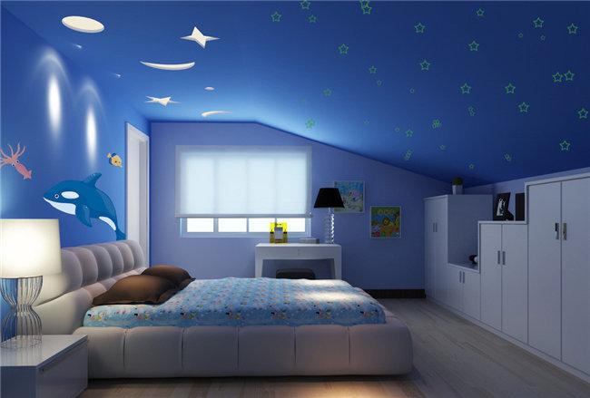 30平方小户型卧室装修 蓝色地中海卧室设计