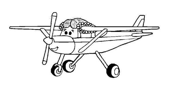 卡通螺旋桨飞机简笔画