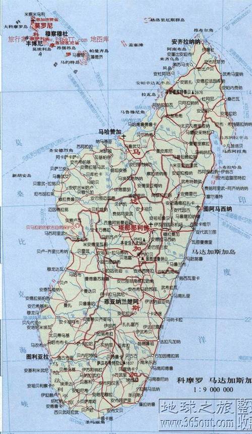 最新马达加斯加地图中文版
