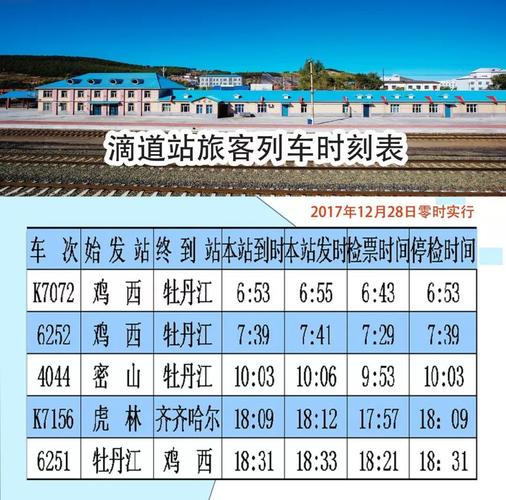 鸡西火车站最新列车时刻表(2017年12月28日执行)