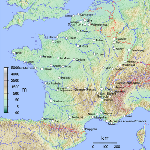 法国地形气候分布图
