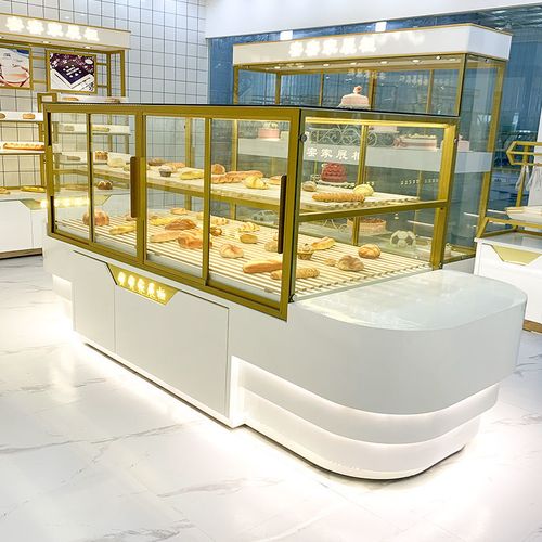 面包柜面包展示柜台烘培蛋糕店边柜商用移门玻璃实木中岛柜