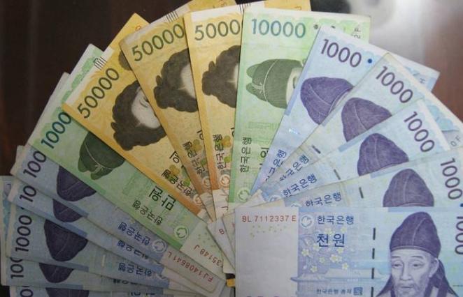 人民币截止2019年12月,流通的韩国硬币有10韩元,50韩元,100韩元,500