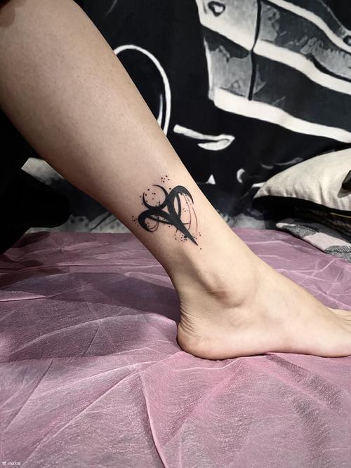 星座脚踝纹身_纹身图案手稿图片_句多的纹身作品集