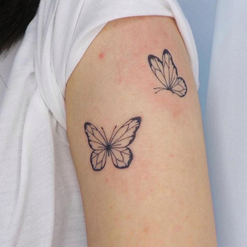03简单好看的蝴蝶纹身合集 喜欢的就保存吧女生纹身小图案,蝴蝶纹身