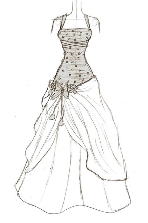 婚纱礼服设计图手稿揭开鱼尾婚纱的神秘面纱