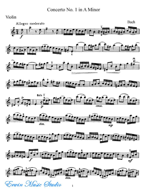 巴赫《小提琴 a 小调 第一协奏曲 》bwv.