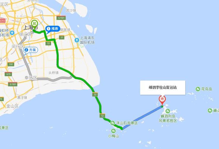上海到嵊泗自驾:从上海市区出发经过东海大桥到洋山港沈家湾码头,再