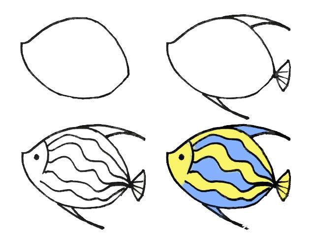 简单又好看的鱼怎么画各种各样的小鱼简笔画图片大全花纹鱼简笔画各种