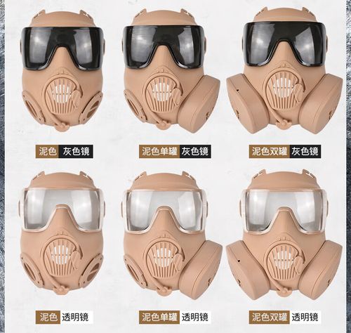 维诺亚战术防护全脸面罩具赛博朋克防毒雾双孔罐军事迷装饰品野战装备